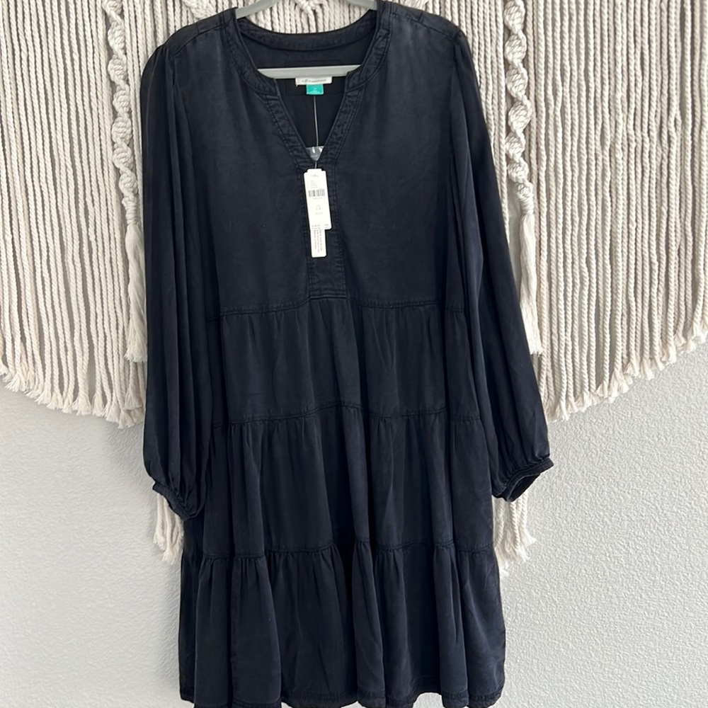Anthropologie Black Midi Dress